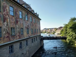 Bamberg Old Town Hall fresco with trompe d'oeil architecture