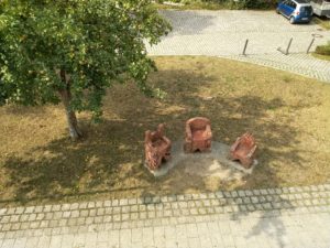 Chairs near old harbour, Kelheim