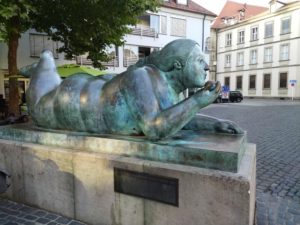 Lady with apple from side in Bamberg